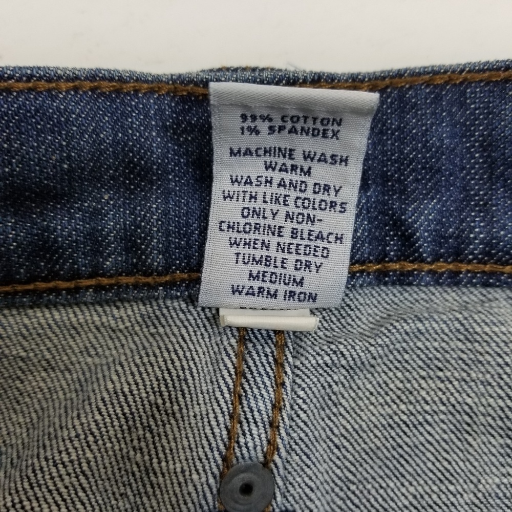 Gap Jean Denim Mini Jean Skirt Sz 10 Upcycled Lace - Picture 3 of 5